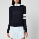 Thom Browne Women's Relaxed Fit Crew Neck Pullover - Navy