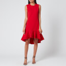 Victoria, Victoria Beckham Women's Pintuck Flounce Hem Shift Dress - Postbox Red