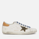 Golden Goose Deluxe Brand Men's Superstar Leather Trainers - White/Drill Green/Brown