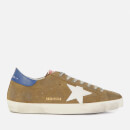 Golden Goose Deluxe Brand Men's Superstar Suede Trainers - Wood Green/White/Blue