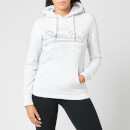 Superdry Women's Vl Tonal Embossed Glitter Hoodie - Ice Marl