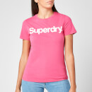 Superdry Women's Cl Flock T-Shirt - Hot Pink