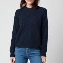 Superdry Women's Freya Tweed Crew Jumper - Boston Navy Tweed