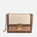 Coach Women's Signature Block Snake Hutton Shoulder Bag - Tan Sand