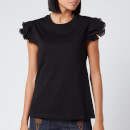 See By Chloé Women's Frill Sleeve T-Shirt - Black