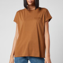 Balmain Women's Flocked Logo Detail T-Shirt - Hazelnut