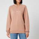 Balmain Women's Satin Logo Sweatshirt - Beige