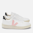 Veja Women's V-10 Leather Trainers - White/Petale/Black