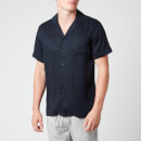Frescobol Carioca Men's Camp Collar Tencel Shirt - Petrol Blue