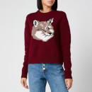 Maison Kitsuné Women's Fox Head Pullover - Burgundy
