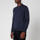 Canali Men's Long Sleeve Zip Polo Shirt - Navy
