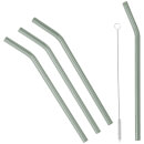 Broste Copenhagen Glass Straw - Set of 4 - Grey
