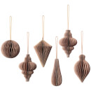 Broste Copenhagen Christmas Mix Baubles - Set of 6 - Indian Tan