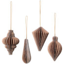 Broste Copenhagen Christmas Mix Baubles - Set of 4 - Indian Tan
