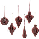 Broste Copenhagen Christmas Mix Baubles - Set of 6 - Red