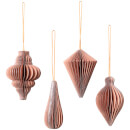 Broste Copenhagen Christmas Mix Baubles - Set of 4 - Dusty Pink