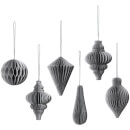 Broste Copenhagen Christmas Mix Baubles - Set of 6 - Silver