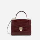 Aspinal of London Women's Mayfair Midi Small Croc Bag - Bordeaux