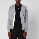 Maison Kitsuné Men's Classic Tricolor Fox Patch Cardigan - Grey Melange