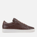 Kurt Geiger London Men's Donnie Croc Leather Low Top Trainers - Brown