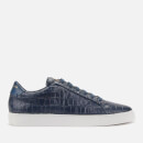 Kurt Geiger London Men's Donnie Croc Leather Low Top Trainers - Navy