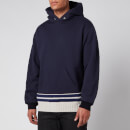 Maison Margiela Men's Contrast Knit Hoodie - Navy