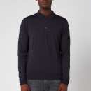John Smedley Men's Belper 30 Gauge Extra Fine Merino Wool Long Sleeve Polo-Shirt - Hepburn Smoke