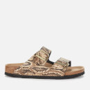 Birkenstock Women's Arizona Leather Double Strap Sandals - Snake Beige