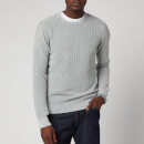 Superdry Men's Academy Dyed Texture Crewneck Jumper - Washed Skylark
