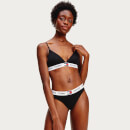 Tommy Hilfiger Women's Logo Band Thong - Black