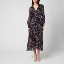Whistles Women's Satin Stripe Spot Wrap Dress - Blue/Multi