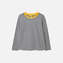 Joules Women's Selma Contrast Trim Crew Top - Navy Stripe