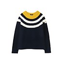 Joules Women's Seaport Roll Neck Jumper - Navy Block Stripe