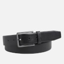 CK Jeans Men's Adjustable Bombed Saffiano Belt - Black