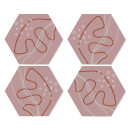 Yasmin Fatollahy Abstract Water Hexagonal Coaster Set
