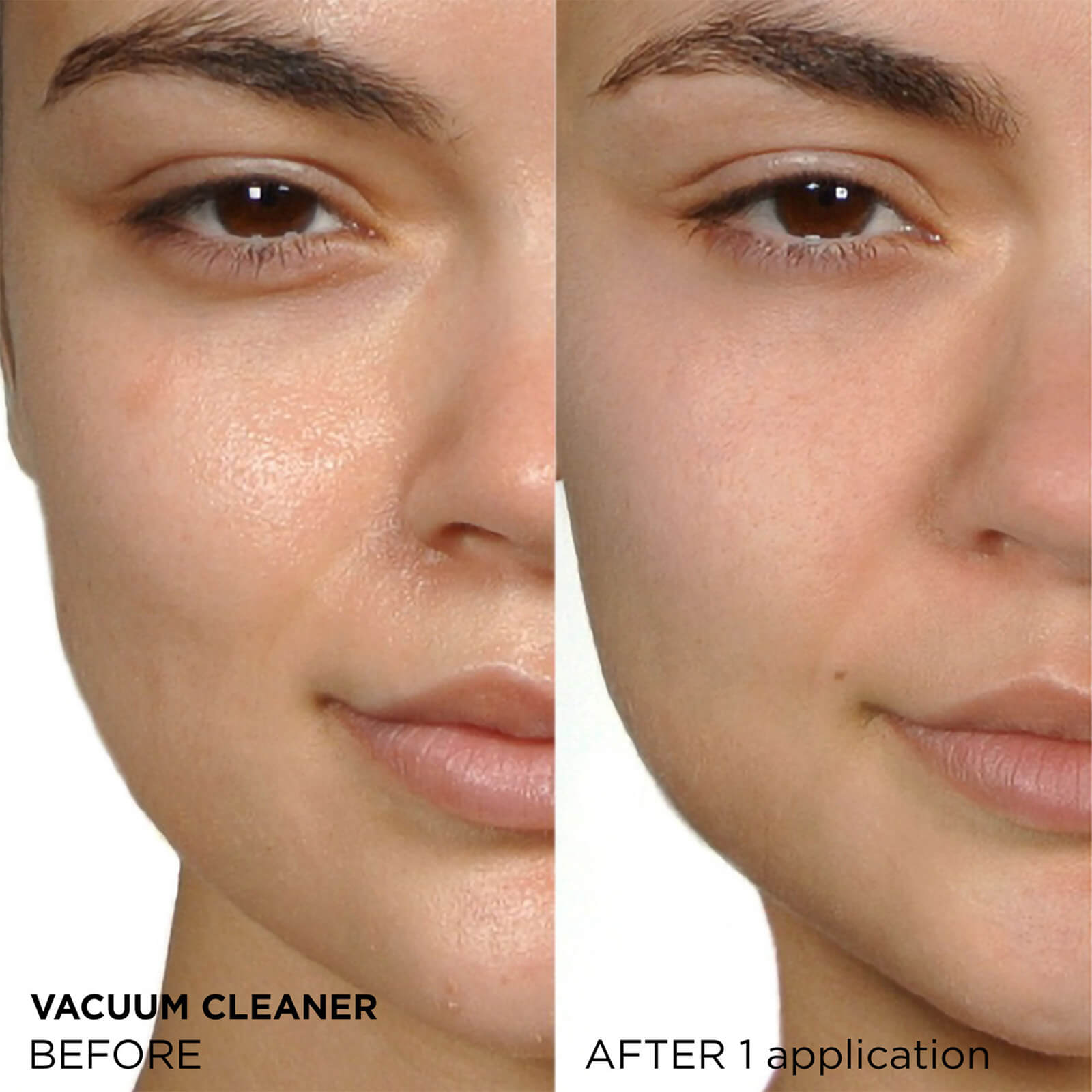 vacuum cleaner, before. after 1 application