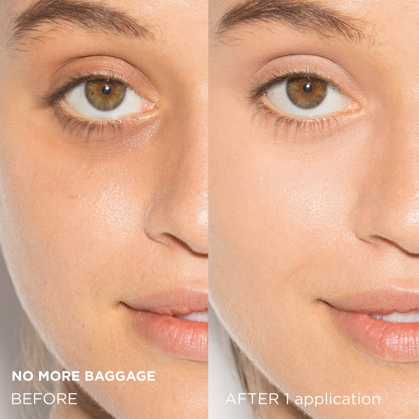 no more baggage, before. after 1 application