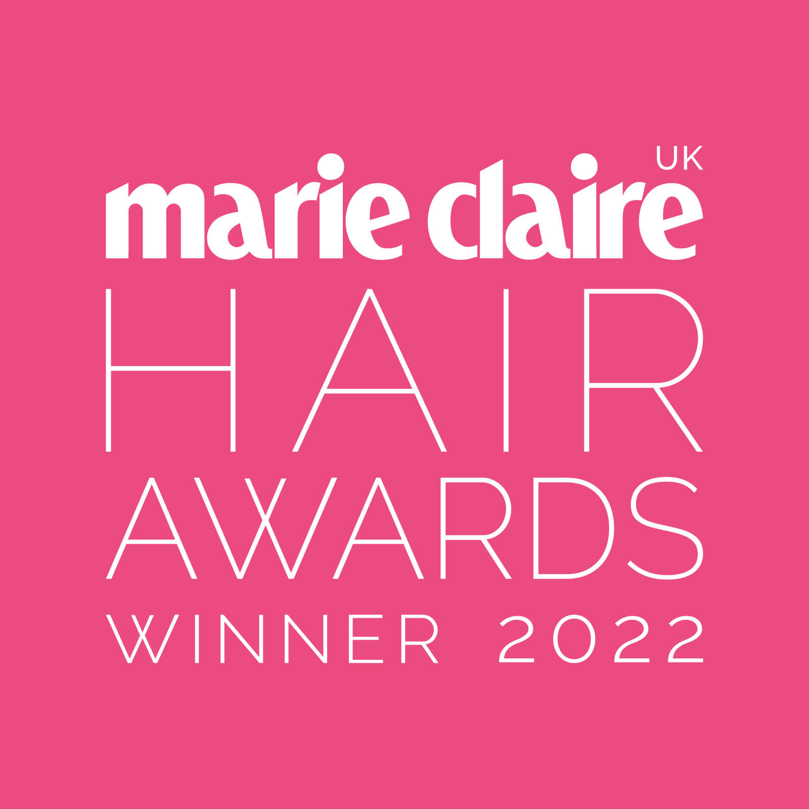 marie claire UK, Hair Awards Winner 2022