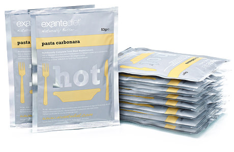 pasta carbonara meal replacement packs