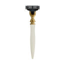 eShave 3 Blade Razor Gold Plated -White