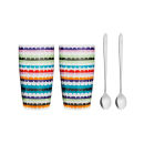 Sagaform Pop Latte Mug with Spoon (2 Pack)