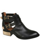 Jeffrey Campbell Everly Buckle Leather Ankle Boots - Black