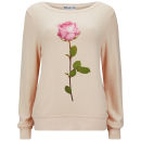 Wildfox Women's Rose Print Baggy Beach Jumper - Pink Champagne