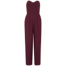 LOVE Women's Strapless Wide Leg Jumpsuit - Wine