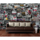 Creative Collage Cityscene 64 Piece Wallpaper