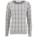 ONLY Women's Stella Check Jumper - Light Grey Melange