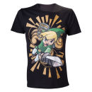 Zelda Men's Wind Waker Link With Sword T-Shirt - Black