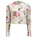 Carven Women's Cropped Floral Print Jacket - Sand
