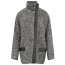 IRO Women's Oversized Leather Detailed Coat - Mixed Grey