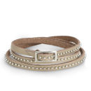 Markberg Women's Marissa Skinny Studded Leather Bracelet - Latte